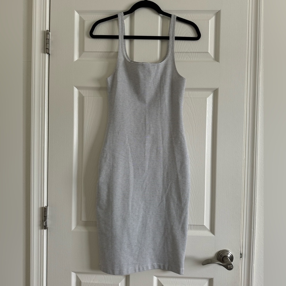 Zara Striped White and Black Bodycon Dress